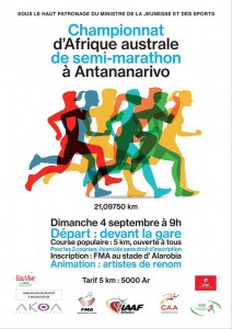 Championnat d’Afrique Australe de semi-marathon, Antananarivo (Madagascar) 4/09/2016