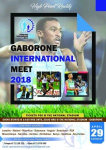 Gaborone international meet (Botswana) 29/04/2018